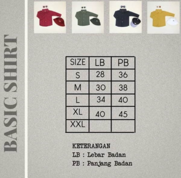 BASIC SHIRT - kemeja polos basic cowok dan cewek || by Akka Kids