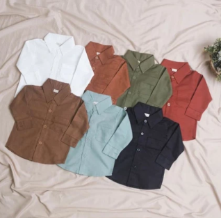 BASIC SHIRT - kemeja polos basic cowok dan cewek || by Akka Kids