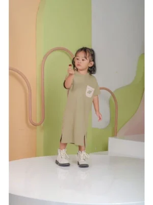 b1 DREAM DRESS || Baju dress lengan pendek untuk anak || Motif logo planet/luar angkasa || By Akka Kids