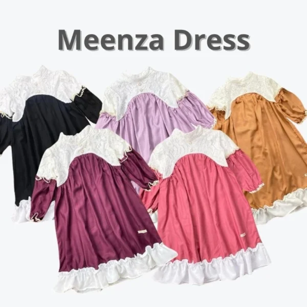 Meenza Dress | Dress anak cewek | Gamis anak | Gamis brukat anak