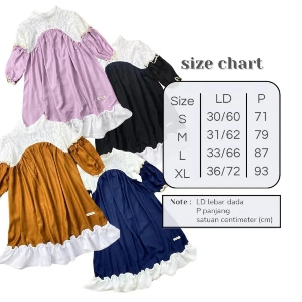 Meenza Dress | Dress anak cewek | Gamis anak | Gamis brukat anak